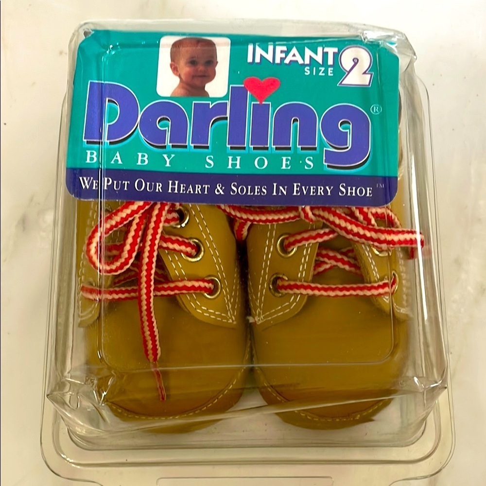 NWT Darling Baby Shoes size 2 infant booties new in box possibly vintage
